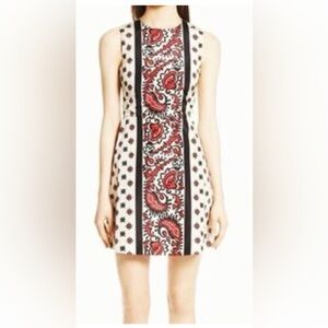 RED Valentino Cream Dress with Red and Black Floral Design
